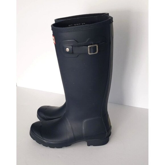 HUNTER Original Kids Classic Waterproof Tall Wellie Rain Boots Navy Blue - Picture 5 of 13